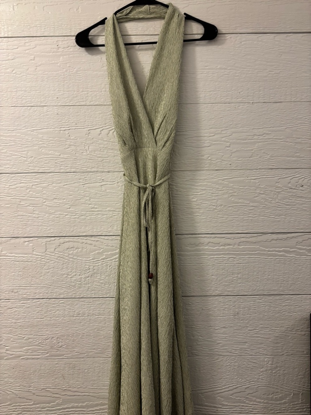 NEW BISHOP + YOUNG monique halter midi dress in sage